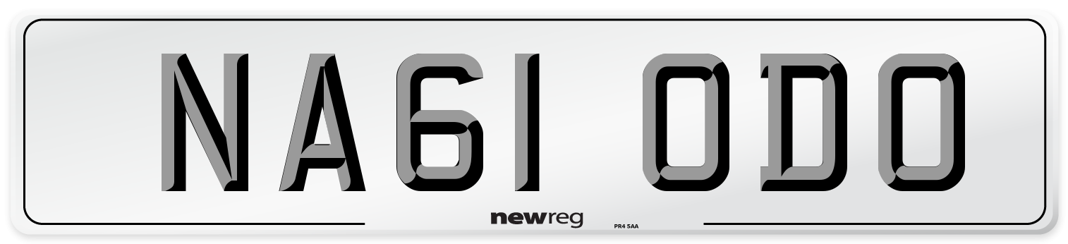 NA61 ODO Number Plate from New Reg